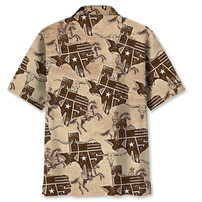 Texas State Cowboy Hawaiian Shirt, custom shirt gift for men (view 4)