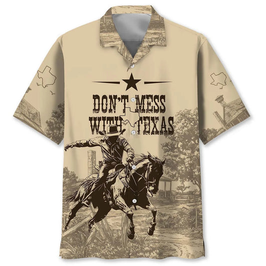 Texas State Cowboy Vintage Hawaiian Shirt, custom shirt gift for men