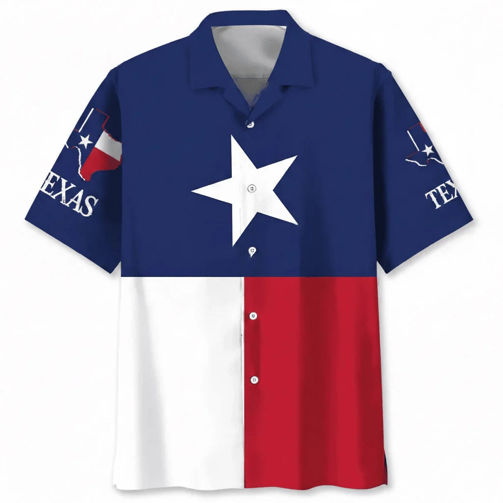 Texas the Lone Star State Hawaiian Shirt, custom shirt gift for men (view 2)