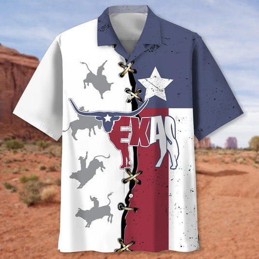 Texas the Longhorn State Hawaiian Shirt, custom shirt gift for men
