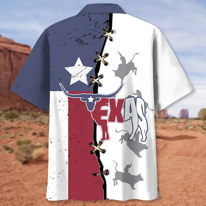 Texas the Longhorn State Hawaiian Shirt, custom shirt gift for men (view 3)