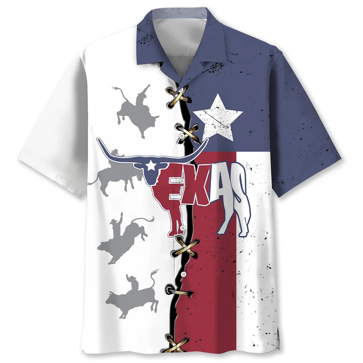 Texas the Longhorn State Hawaiian Shirt, custom shirt gift for men (view 4)