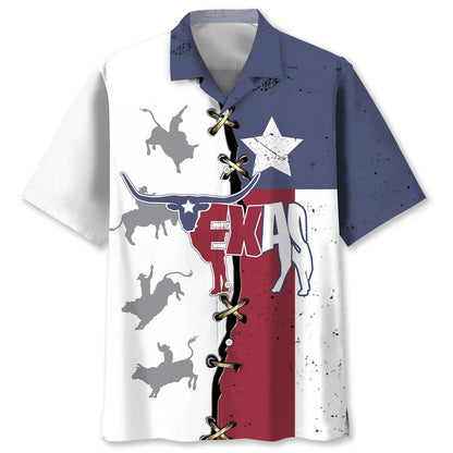 Texas the Longhorn State Hawaiian Shirt, custom shirt gift for men (view 4)