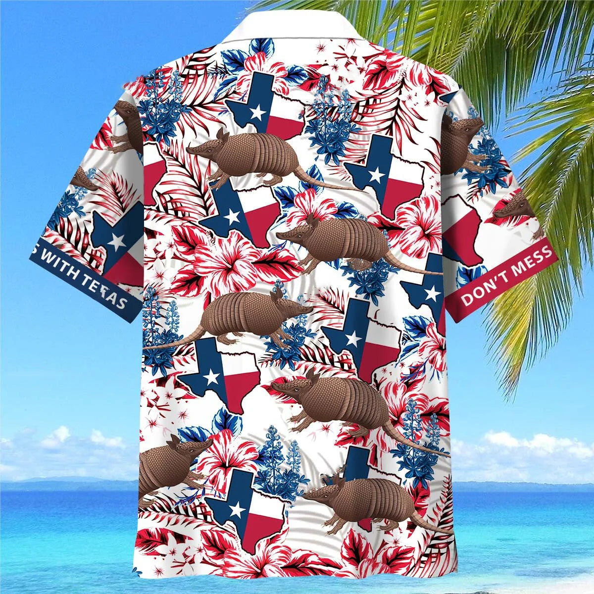 Texas Tropical Hawaiian Shirt, custom shirt gift for men (view 2)