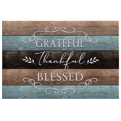 thankful grateful blessed rustic christian wall art canvas print (Landscape) (view 2)