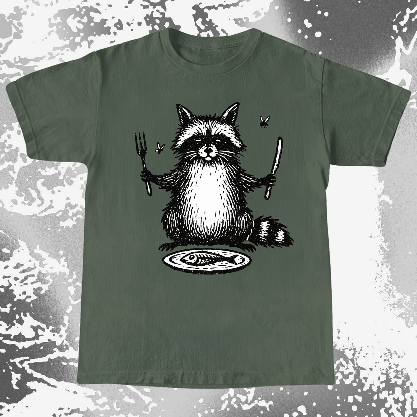 Hungry Raccoon Dinner Funny, funny meme tee gift (view 5)