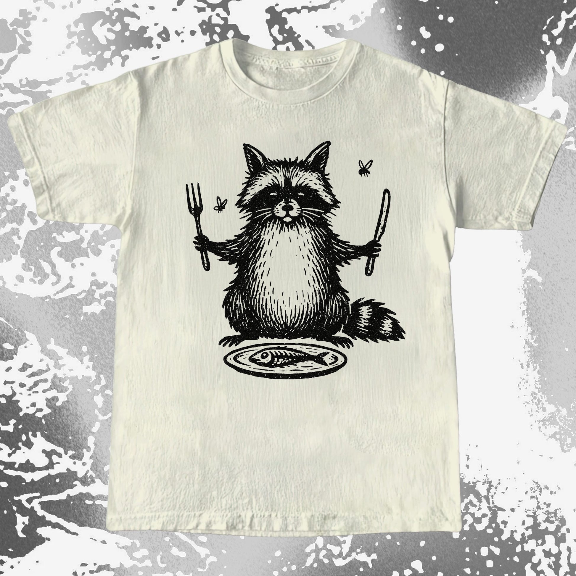Hungry Raccoon Dinner Funny, funny meme tee gift (view 3)