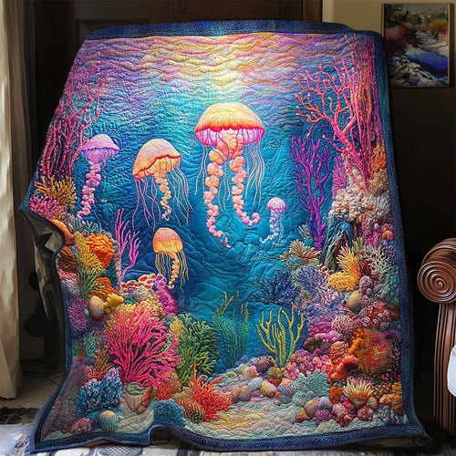 The Coral Waltz Quilt Blanket