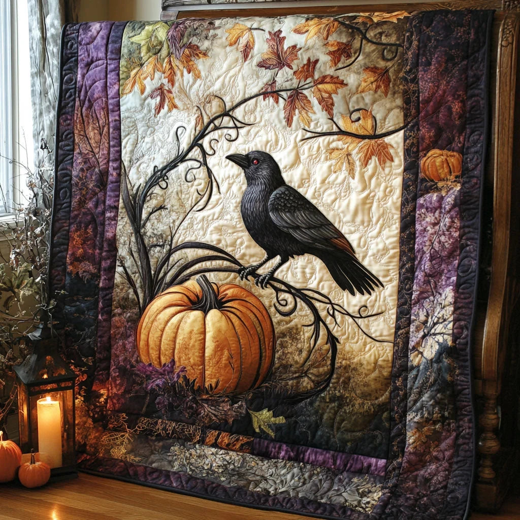The Crow's Vigil Quilt Blanket