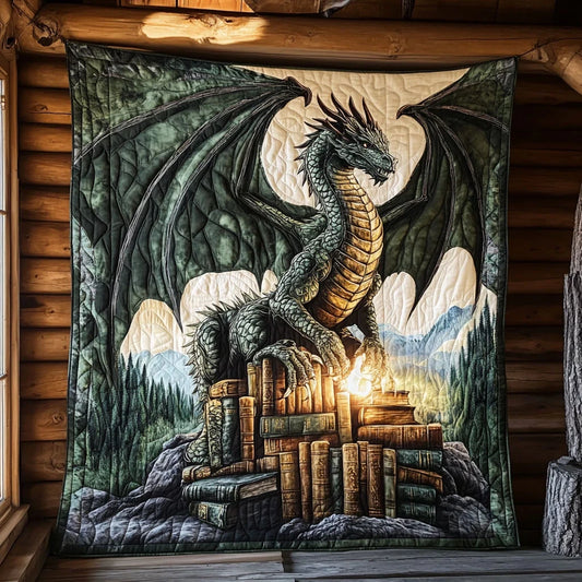 The Emerald Guardian Quilt Blanket