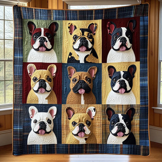 The Frenchie Nine Quilt Blanket