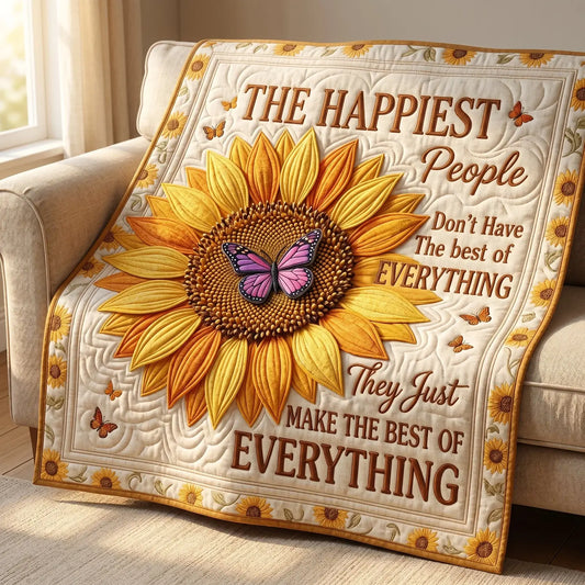 The Happiest People Quilt Blanket