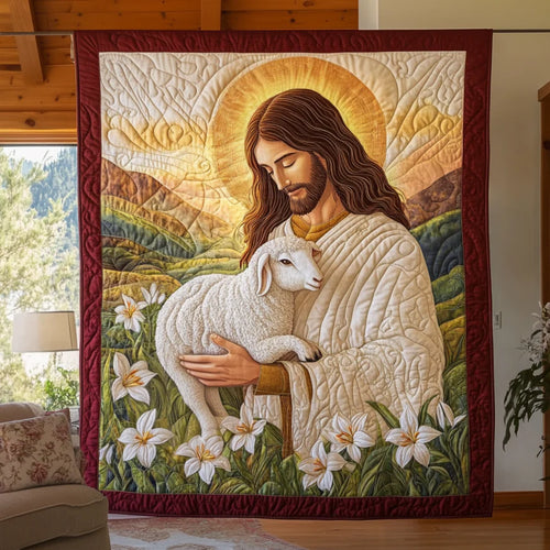 The Lamb Of God Quilt Blanket