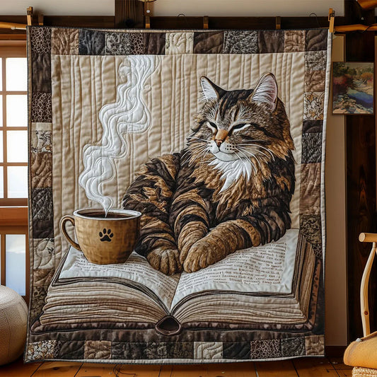 The Purring Page Quilt Blanket