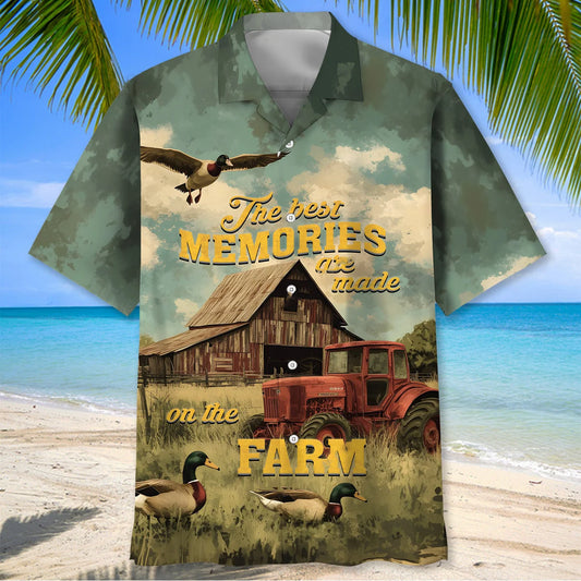The Best Memories Are Made on the Farm Hawaiian Shirt, custom shirt gift for men