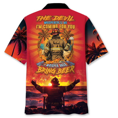 The Devil Whisper to Me I M Coming to You I Whispered Back Bring Beer, custom shirt gift for men (view 4)