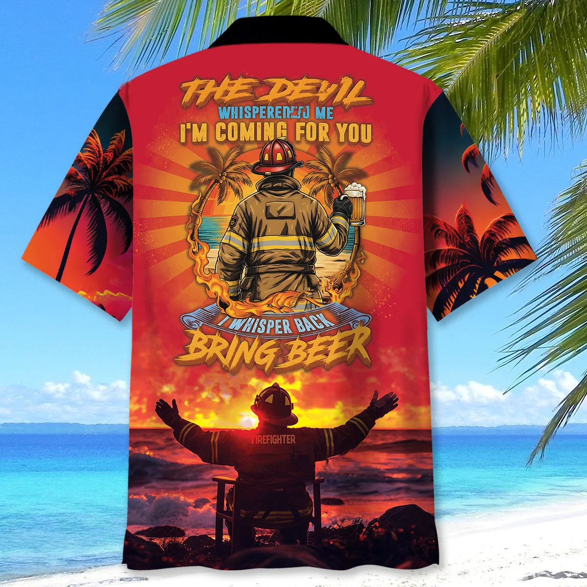 The Devil Whisper to Me I M Coming to You I Whispered Back Bring Beer, custom shirt gift for men (view 5)