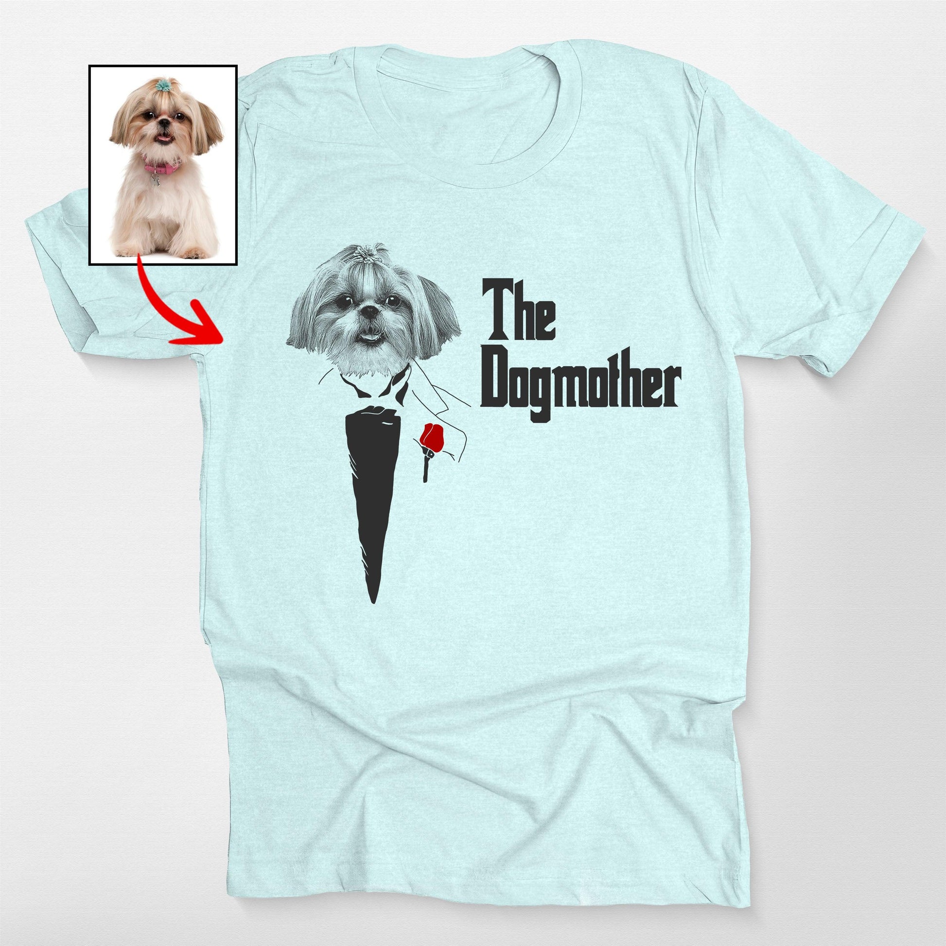 The Dogmother Bella Canvas T-Shirt, custom pet portrait gift for pet lovers (view 3)