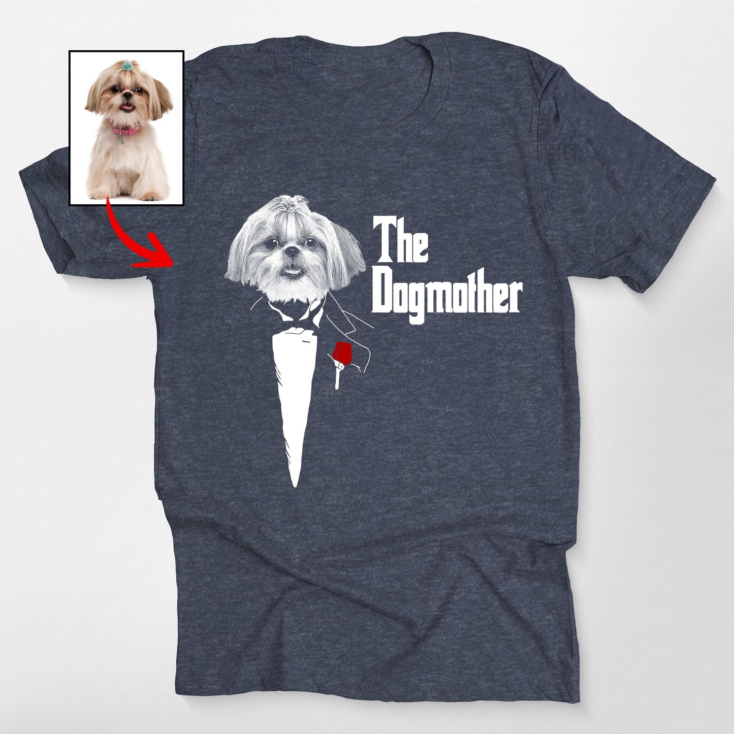 The Dogmother Bella Canvas T-Shirt, custom pet portrait gift for pet lovers (view 4)