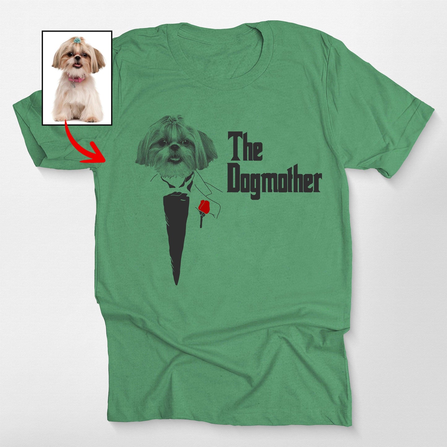 The Dogmother Bella Canvas T-Shirt, custom pet portrait gift for pet lovers (view 6)