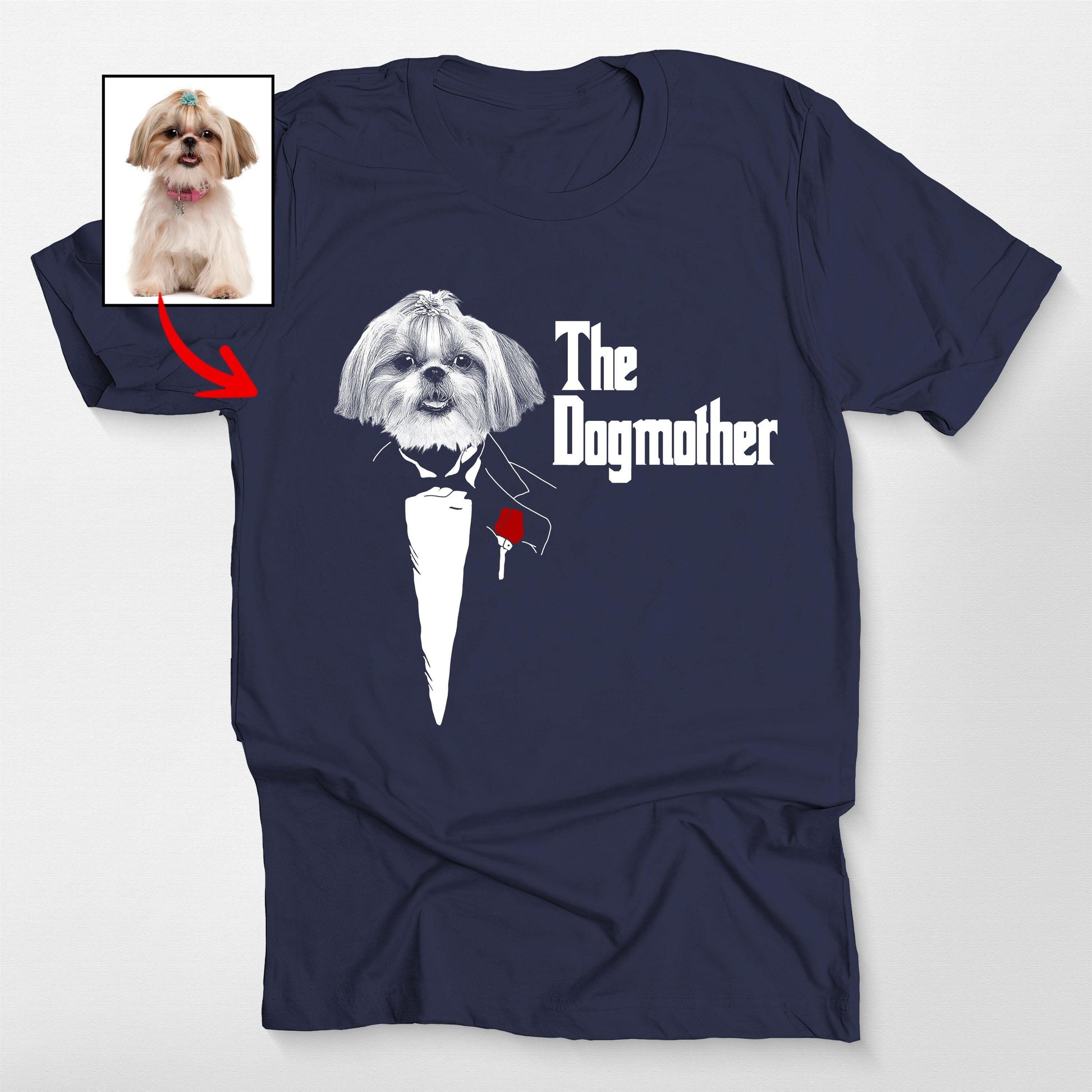 The Dogmother Bella Canvas T-Shirt, custom pet portrait gift for pet lovers (view 8)