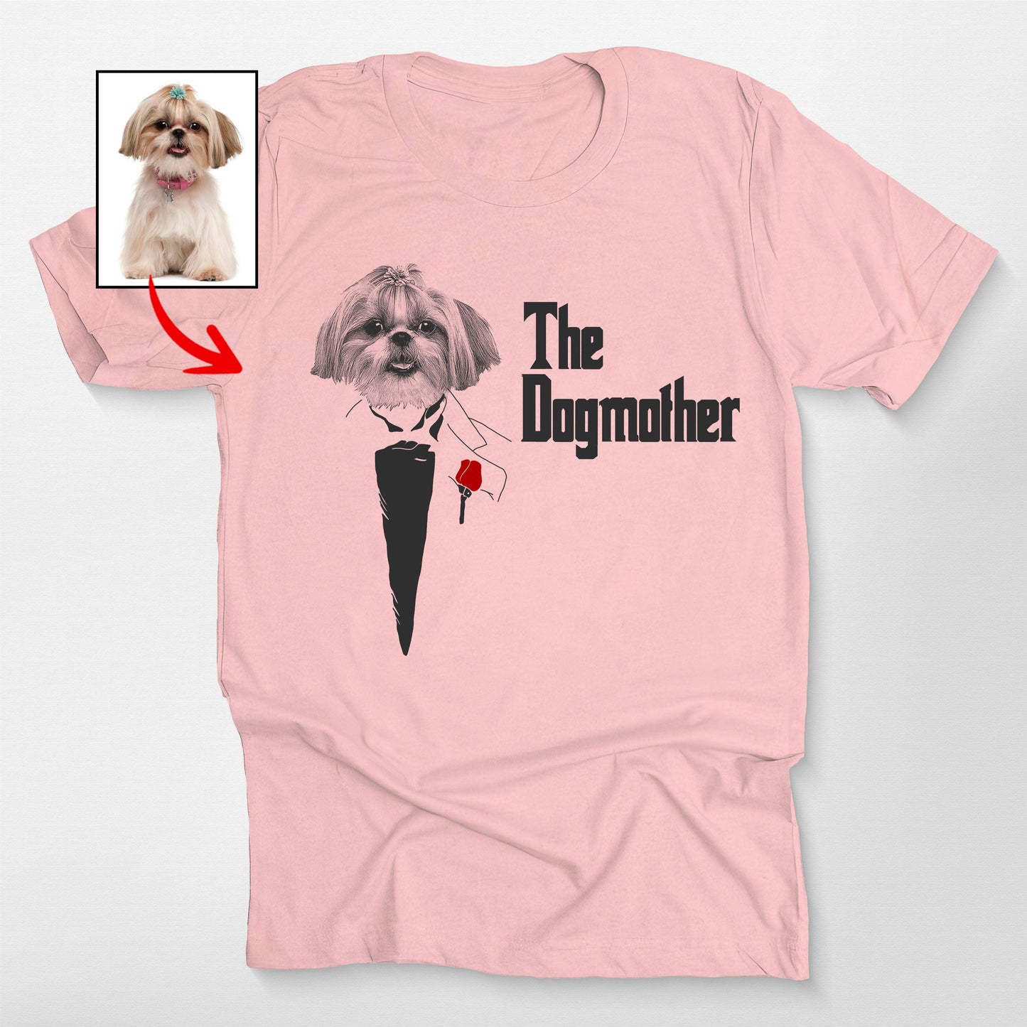 The Dogmother Bella Canvas T-Shirt, custom pet portrait gift for pet lovers (view 9)