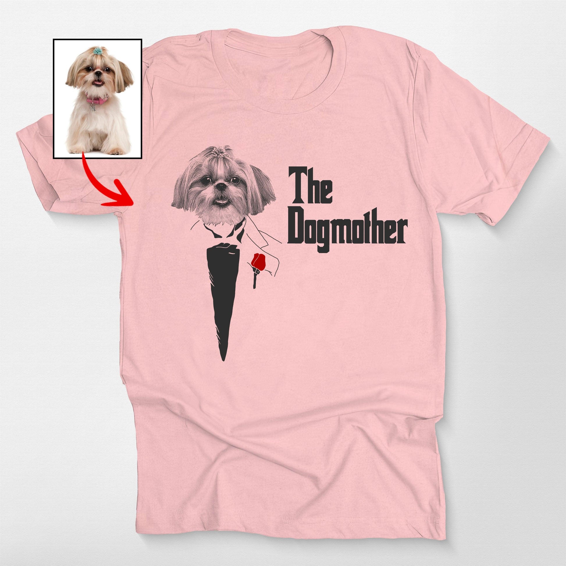 The Dogmother Bella Canvas T-Shirt, custom pet portrait gift for pet lovers (view 9)