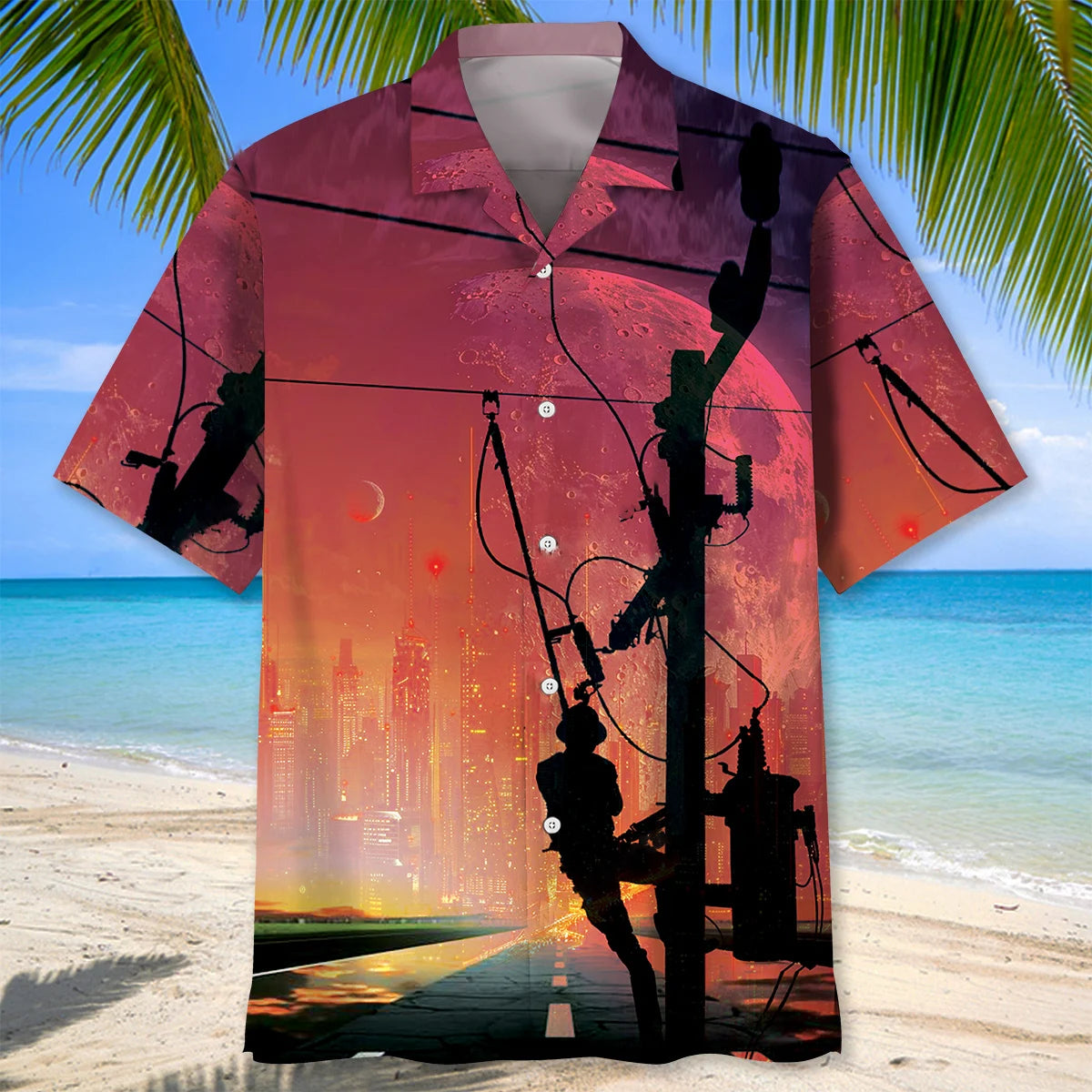 The Last City of Lineman Hawaiian Shirt, custom shirt gift for men