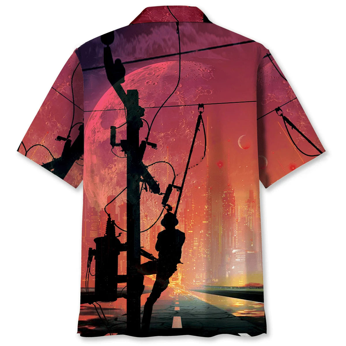 The Last City of Lineman Hawaiian Shirt, custom shirt gift for men (view 2)