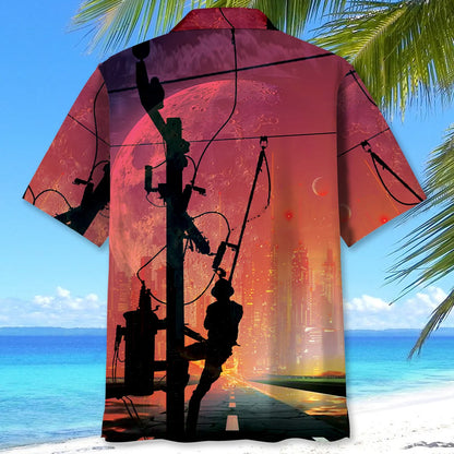 The Last City of Lineman Hawaiian Shirt, custom shirt gift for men (view 3)