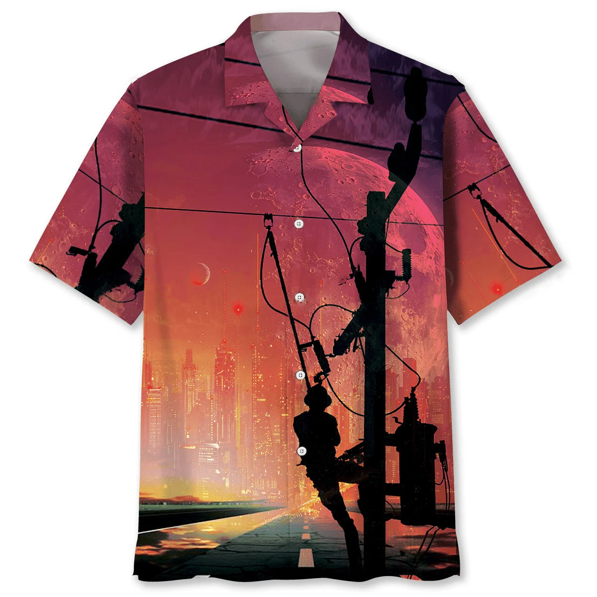 The Last City of Lineman Hawaiian Shirt, custom shirt gift for men (view 4)