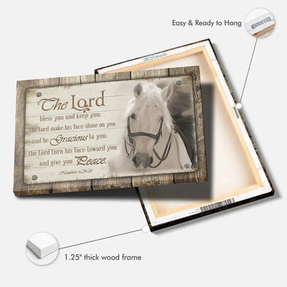 the lord bless you and keep you horse farmhouse christian wall art canvas (Landscape) (view 5)
