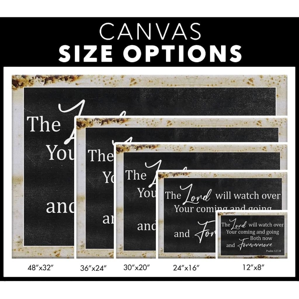 rustic christian wall art the lord will watch over your coming going canvas print (Landscape) (view 3)