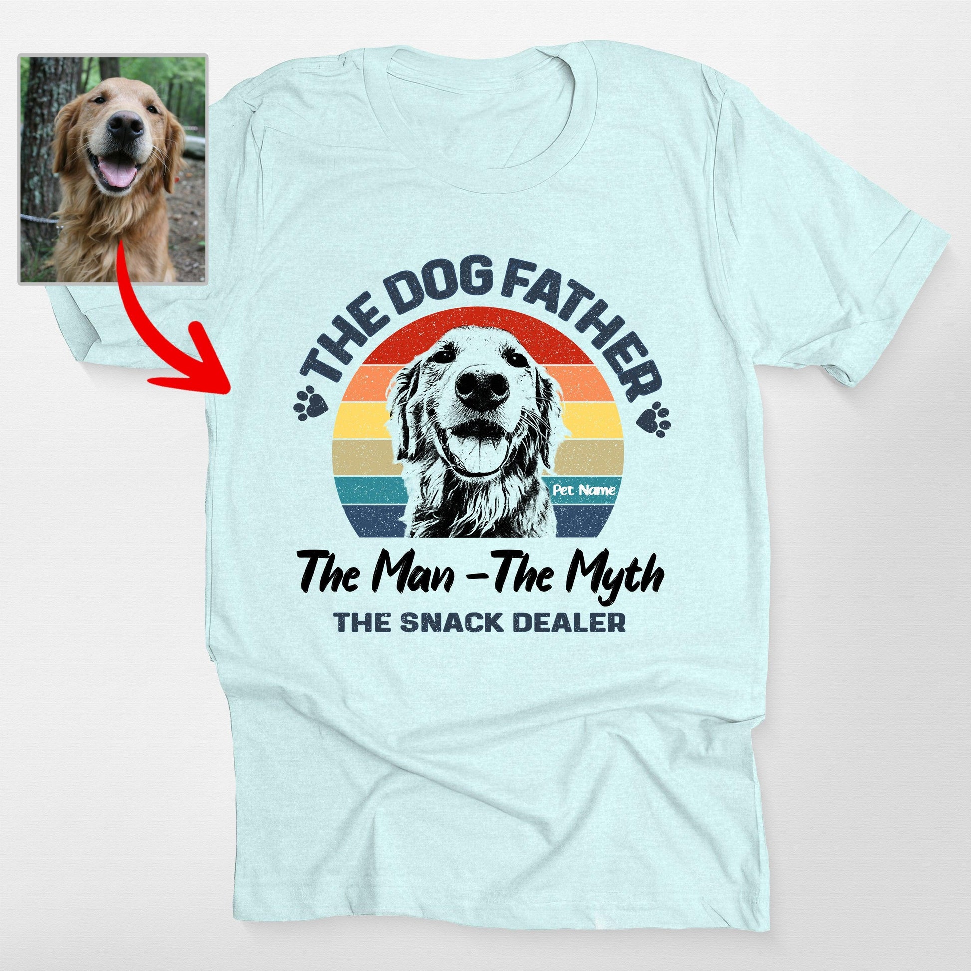 The Man the Myth the Dog Father Shirt, custom pet portrait gift for pet lovers (view 2)