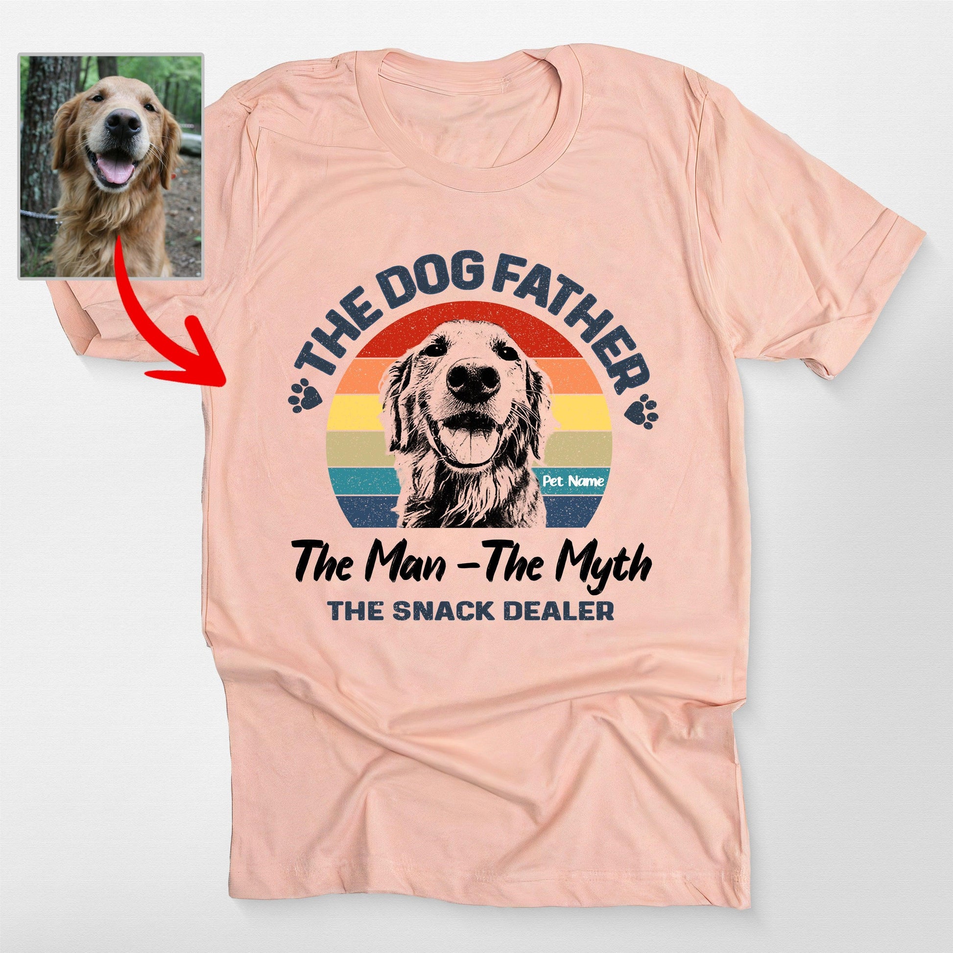 The Man the Myth the Dog Father Shirt, custom pet portrait gift for pet lovers (view 3)