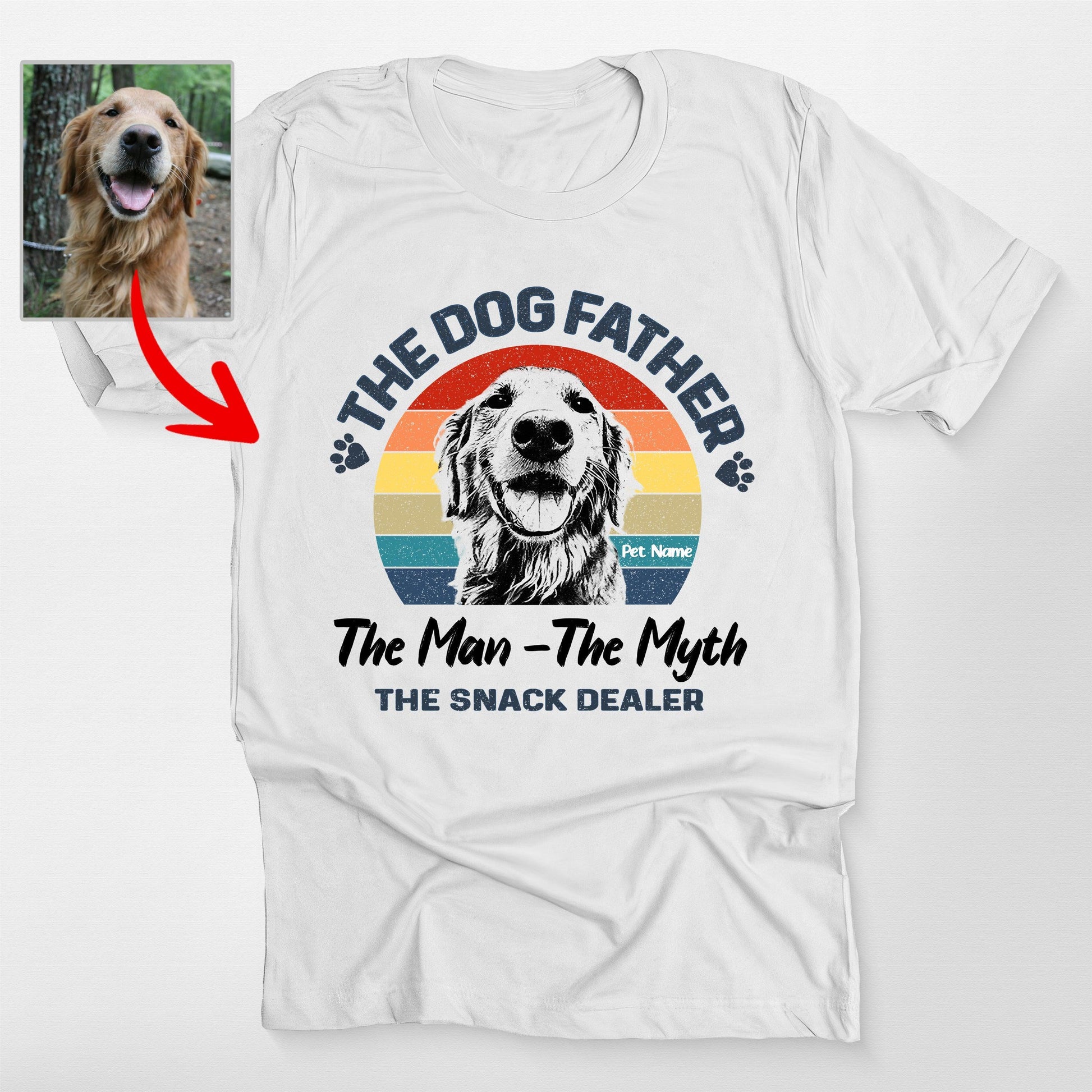 The Man the Myth the Dog Father Shirt, custom pet portrait gift for pet lovers (view 5)