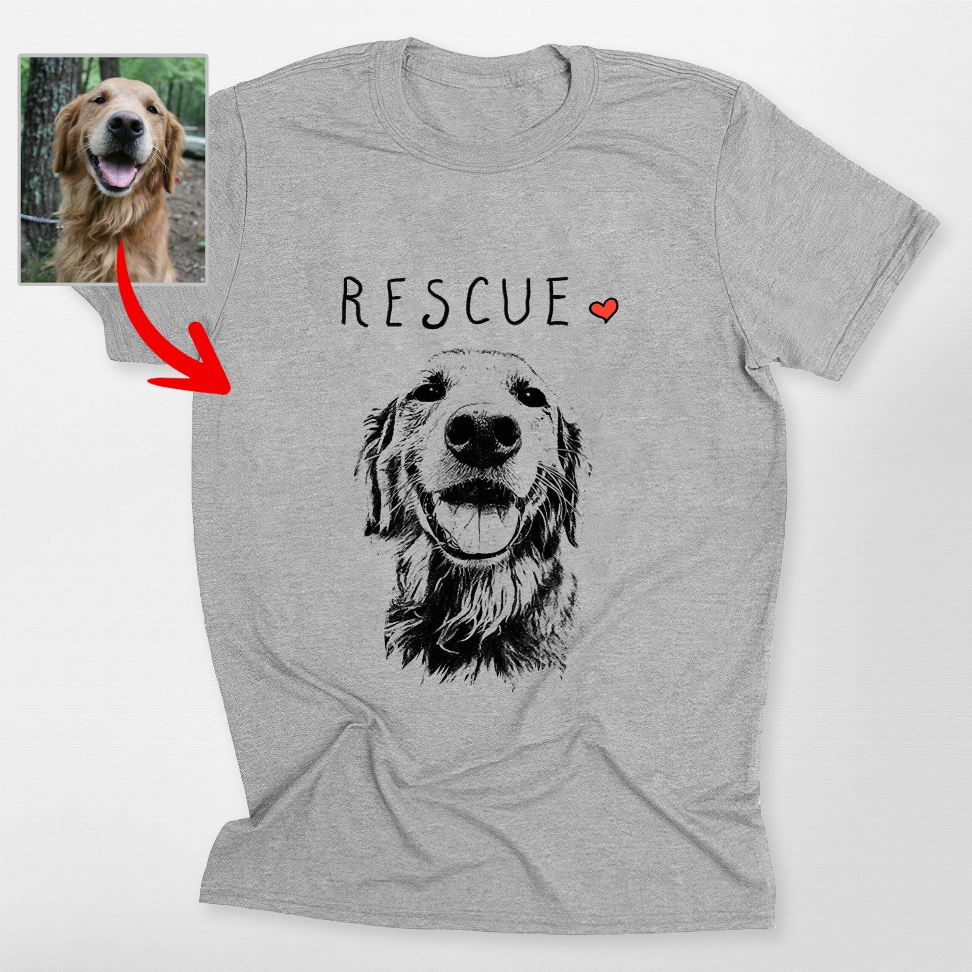 The Truly Great Custom Rescue Dog Shirt, custom pet portrait gift for pet lovers