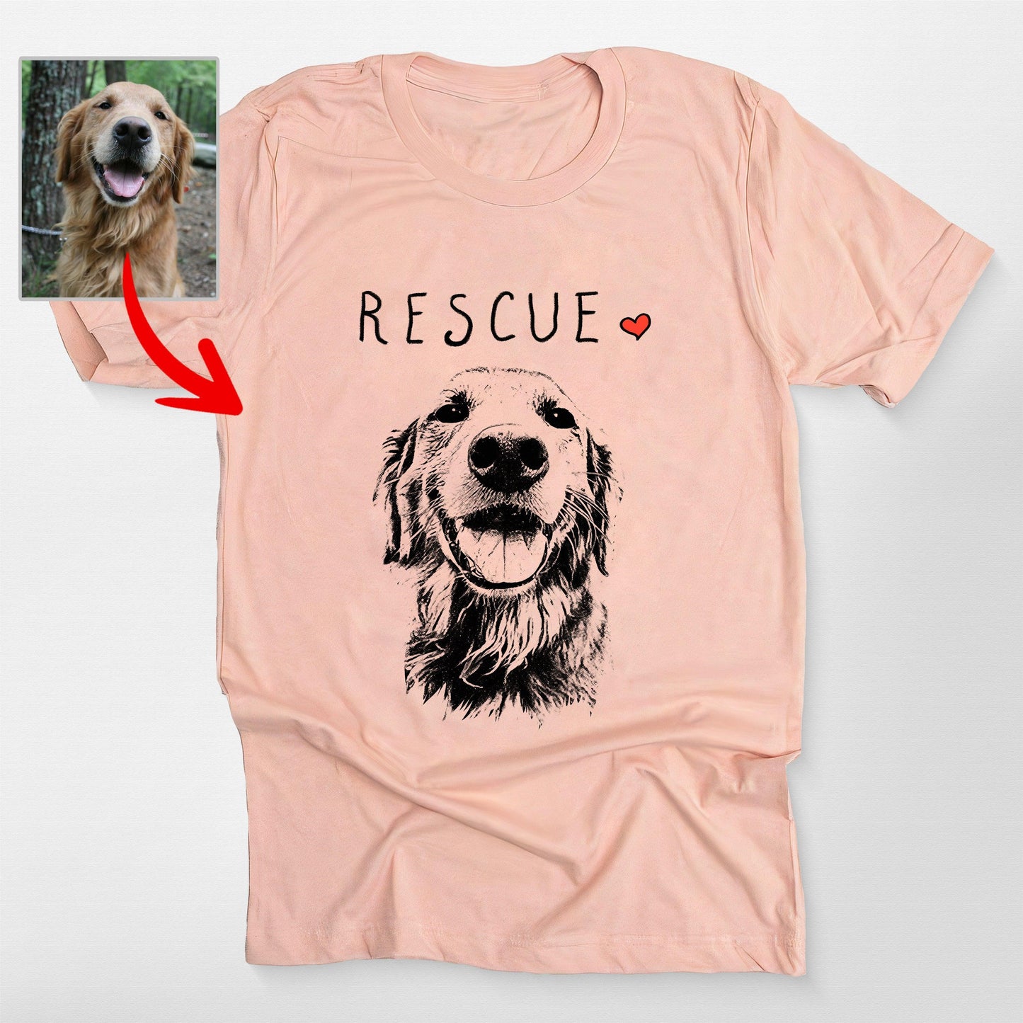 The Truly Great Custom Rescue Dog Shirt, custom pet portrait gift for pet lovers (view 2)