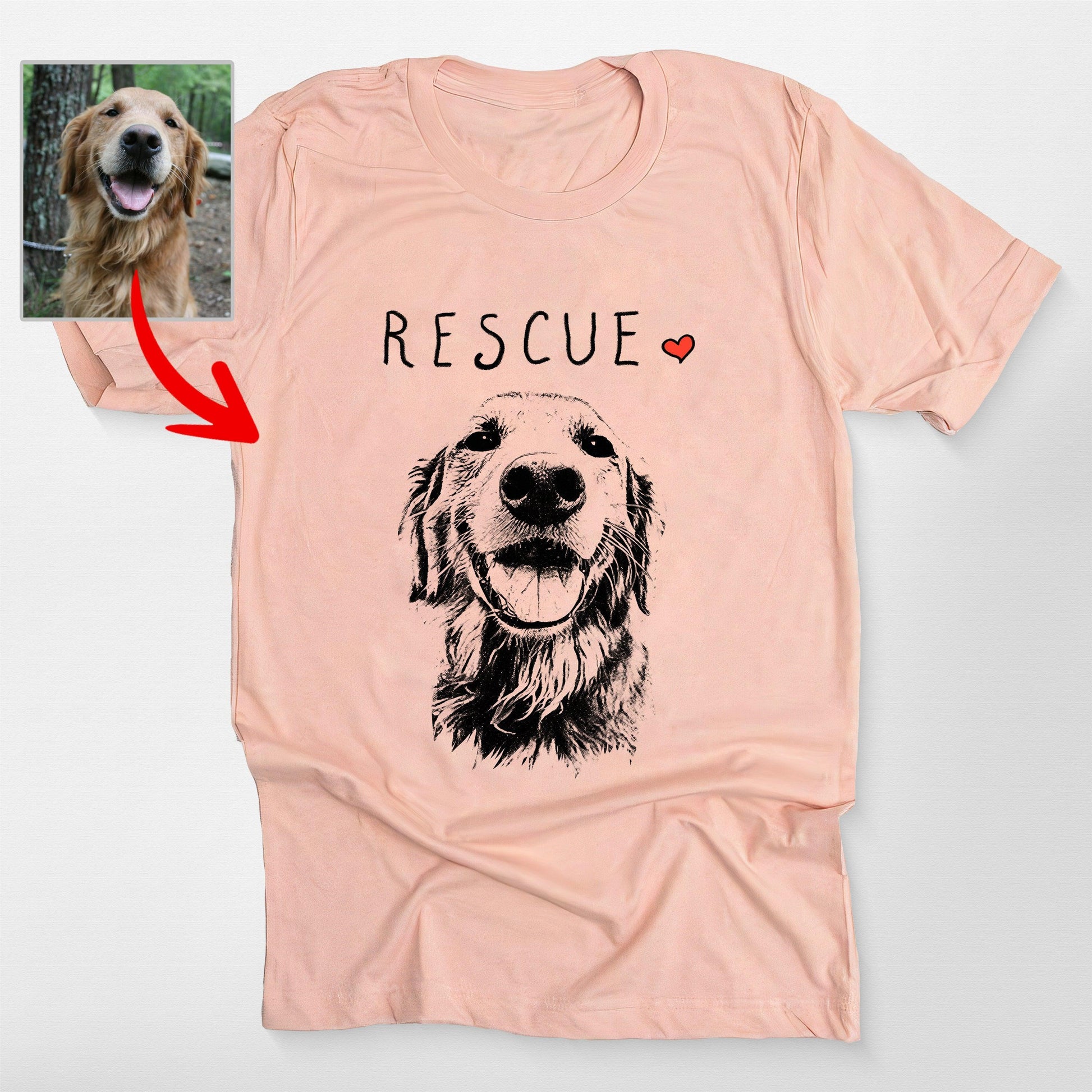 The Truly Great Custom Rescue Dog Shirt, custom pet portrait gift for pet lovers (view 2)