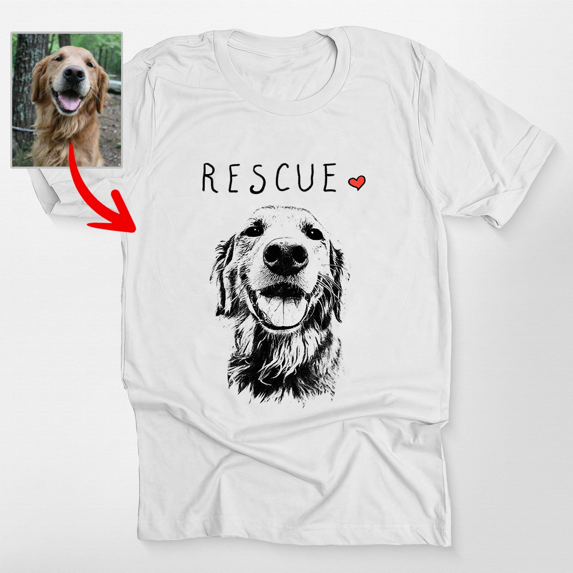 The Truly Great Custom Rescue Dog Shirt, custom pet portrait gift for pet lovers (view 3)
