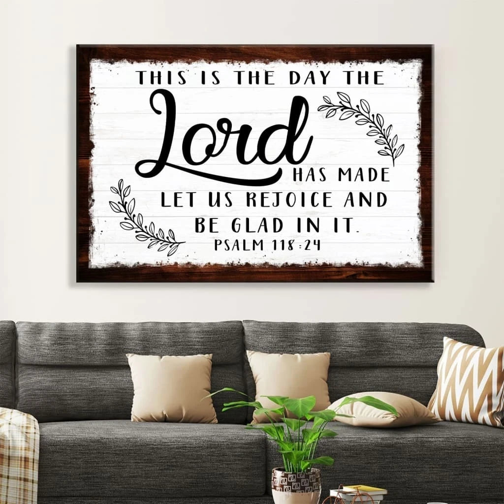 christian wall art this is the day the lord has made canvas print (Landscape) (view 2)