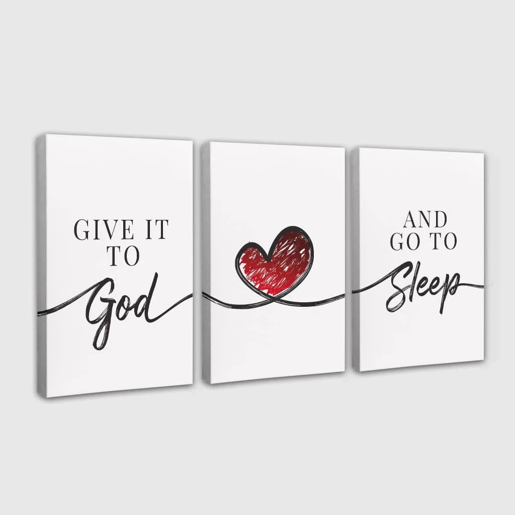 give it to god and go to sleep 3 panel wall art canvas (Landscape) (view 4)