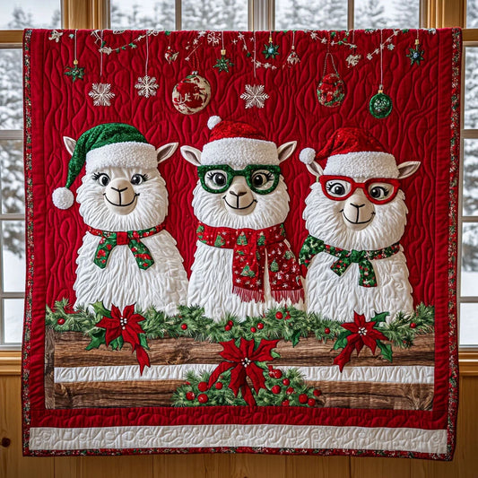 Three Llama Quilt Blanket