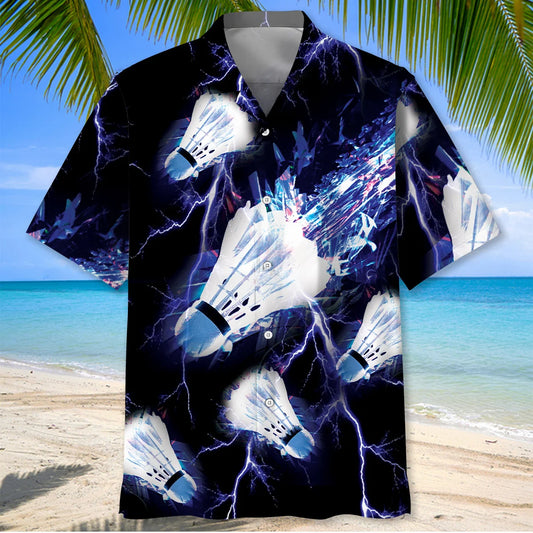 Thunder Badminton Hawaiian Shirt, custom shirt gift for men