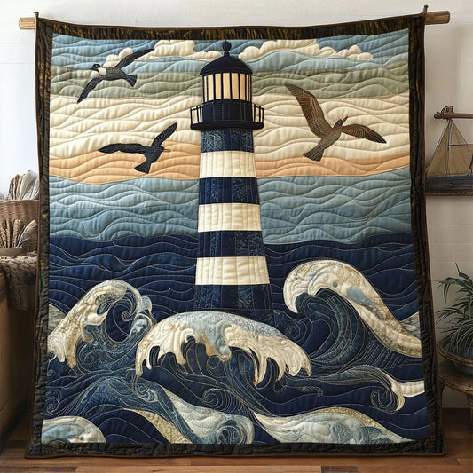 Tidekeeper Lighthouse Quilt Blanket