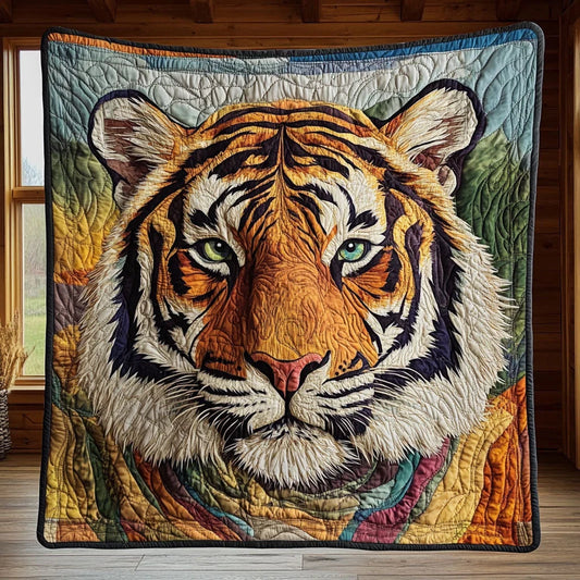 Tiger Portrait Quilt Blanket