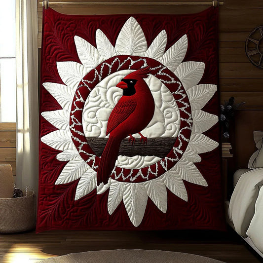 Timeless Cardinal Crest Quilt Blanket