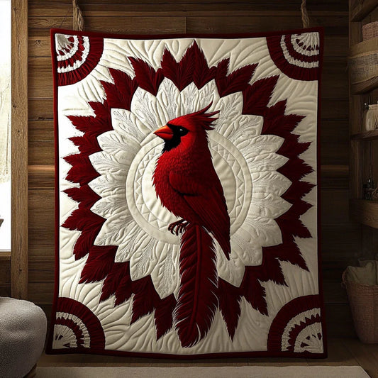 Timeless Cardinal Crest Quilt Blanket