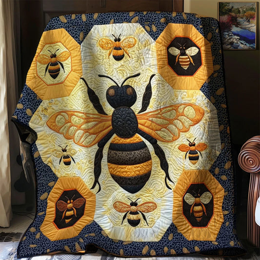 Timeless Honey Bee Quilt Blanket