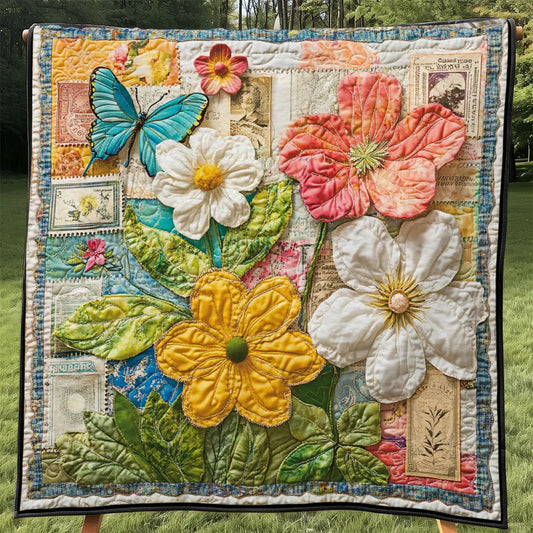 Timeless Stamp Blossoms Quilt Blanket